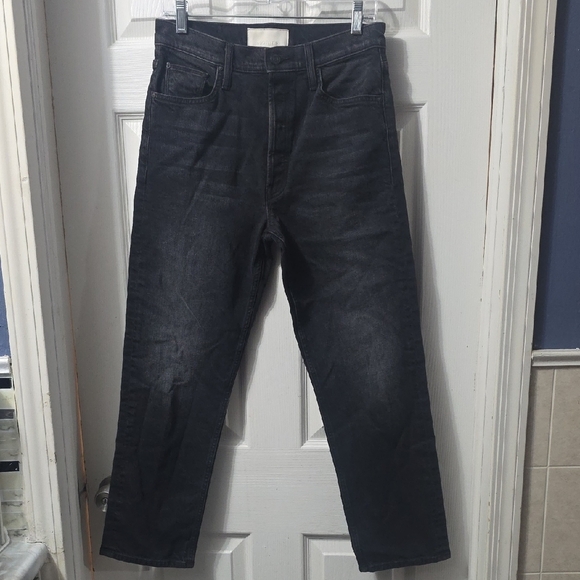 MOTHER Black Straight Leg Jeans - Picture 5 of 12